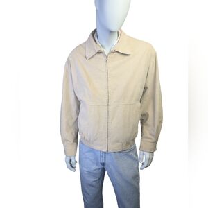 Vintage Löwe Ultrasuede Bomber Jacket | Made in Canada | Beige | Size Large